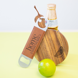 Lime Cutting Board with Beer Bottle Opener for Home Bar